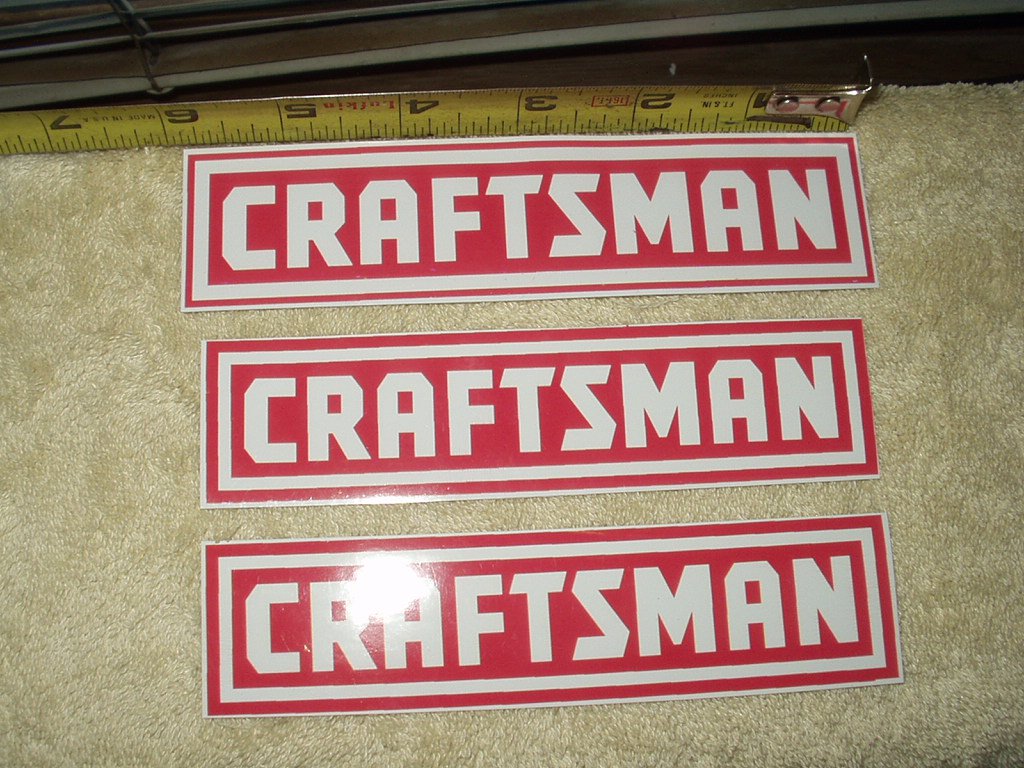 craftsman tools set of 3 full color vinyl stickers imperfect