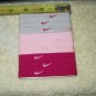nike ladies swoosh wristband anklebands set of 9 ea .4" wide 3gray, 3pink, 3hot pink stretch to 5"