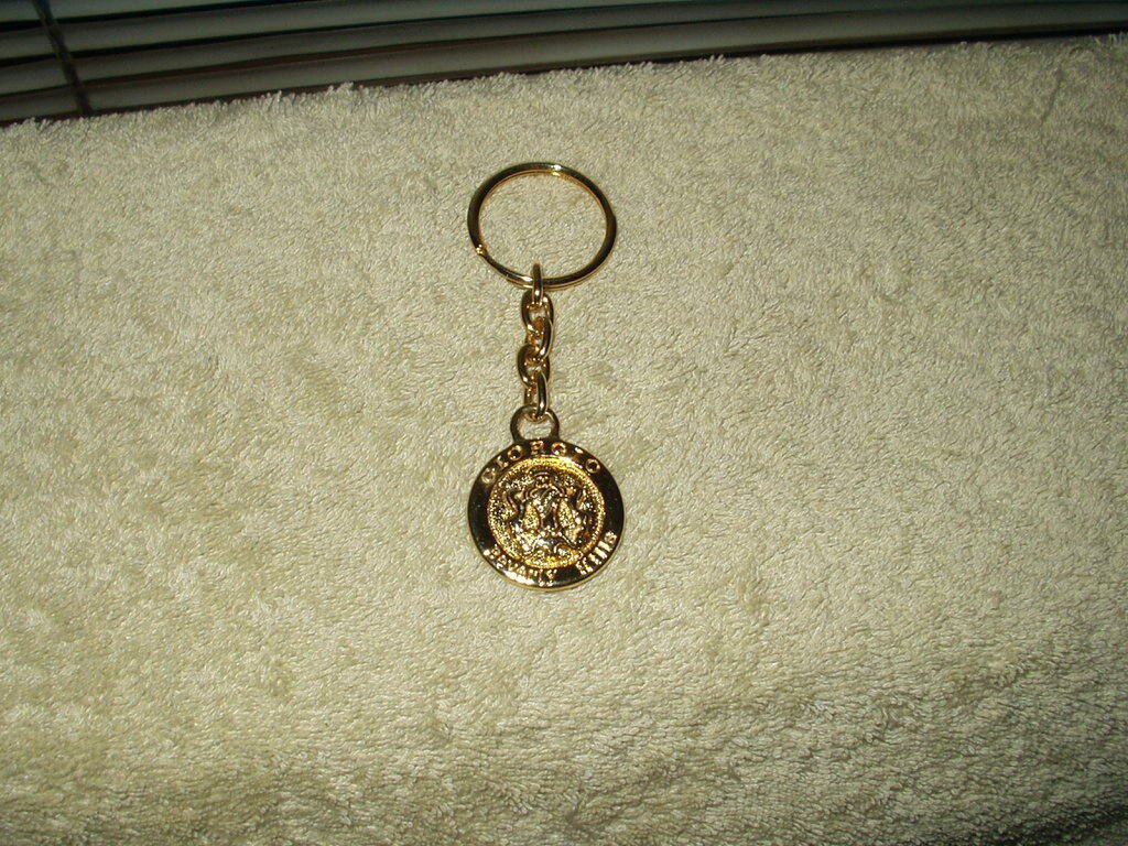 vtg giorgio of beverly hills keyring keychain goldtone