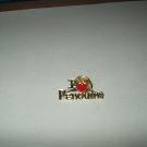 i love penguins pin with red heart goldtone 1 1/8" w x .55" t