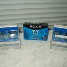 digital video cassettes mini dv 60/90 1 sony 2 jvc lot of 3 each