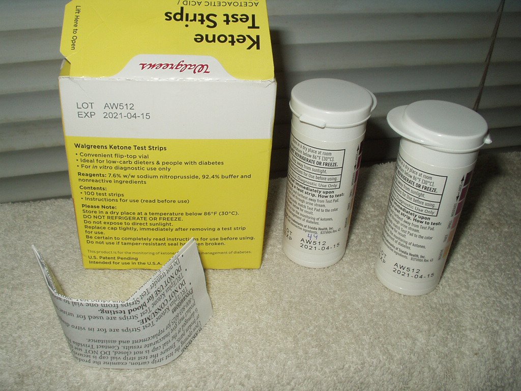 walgreens ketone test strips open box 2 viles 99 each total exp 04/15/21