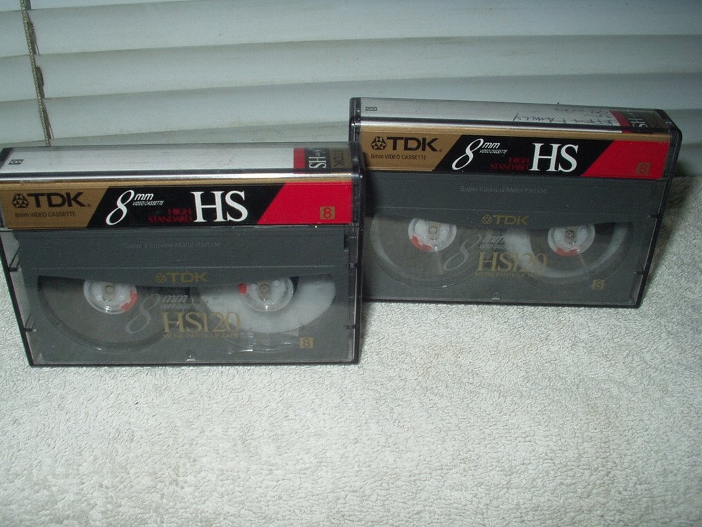 tdk hs120 8 mm video cassette tape lot of 2 metal particle high standard