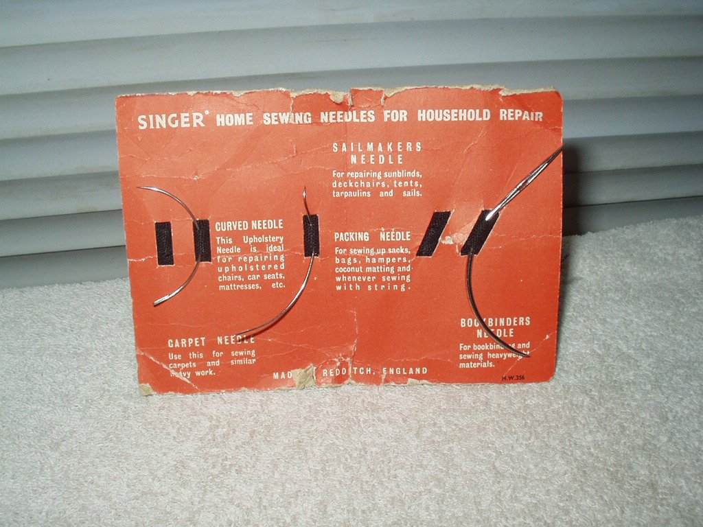 vtg sewing machine needles singer lot of 3 upholstery, packing, bookbinder