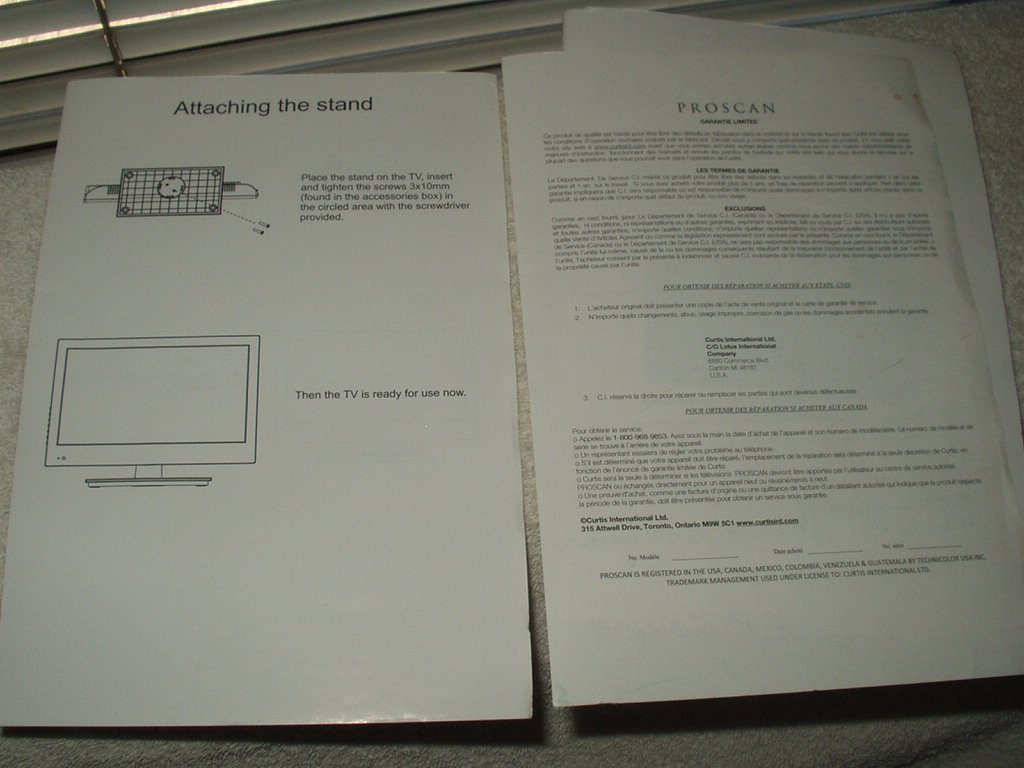 proscan tv dvd manual for model # PLEDV1520A-C in english & french