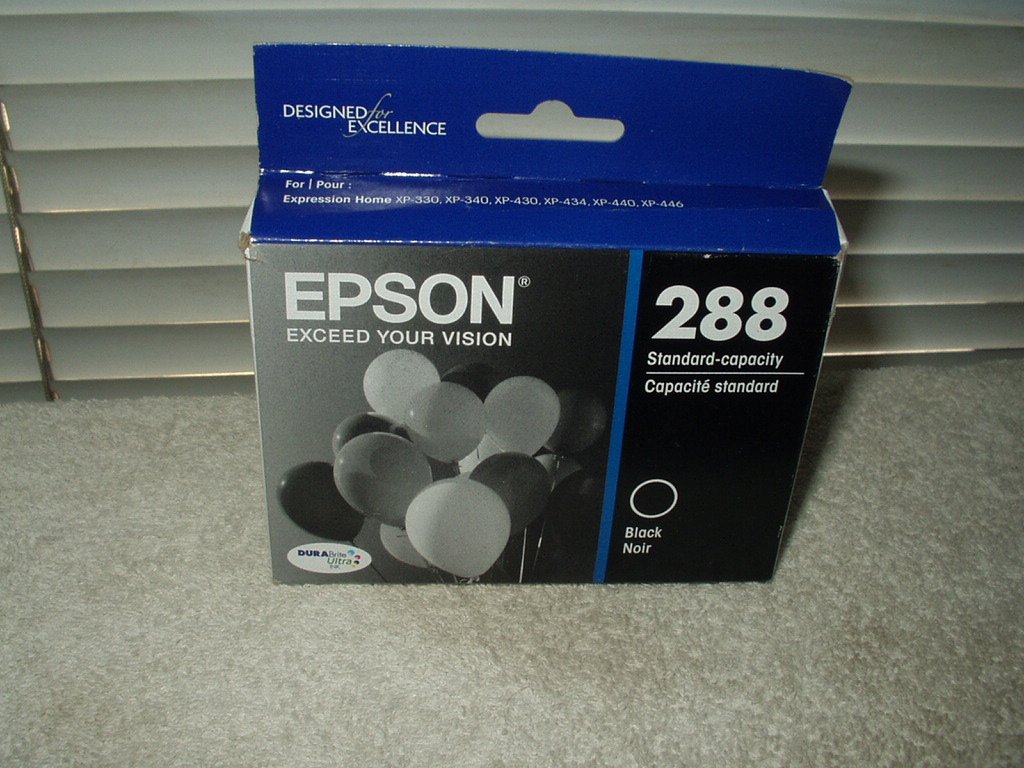 epson 288 standard capacity durabrite black ink  exp 06/23 for expression home printer