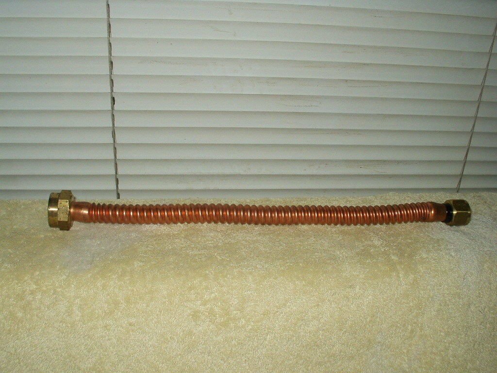 water softener & heater copper interconnect pipe 3/4" to 1" both female