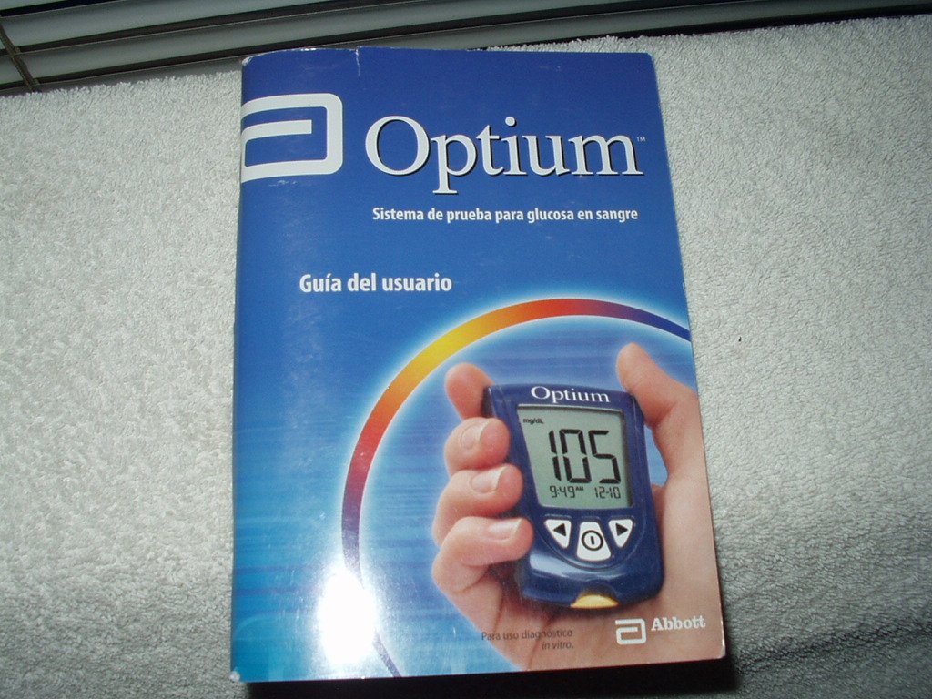 abbott optium blood glucose monitor / meter manual only in spanish
