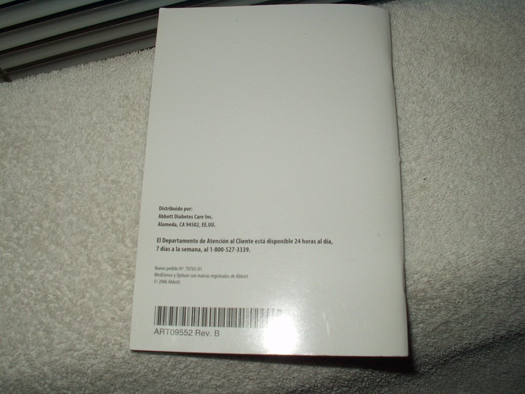 abbott optium blood glucose monitor / meter manual only in spanish