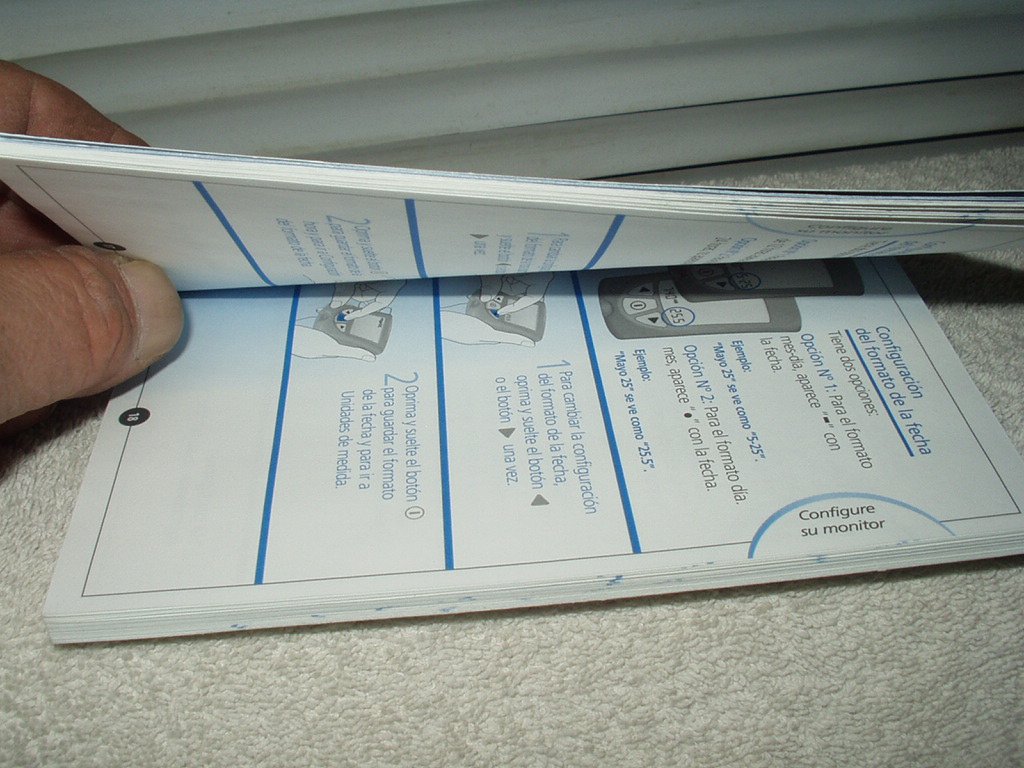 abbott optium blood glucose monitor / meter manual only in spanish