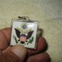 u.s. army emblem & us flag keyring keychain acrylic 1.5"