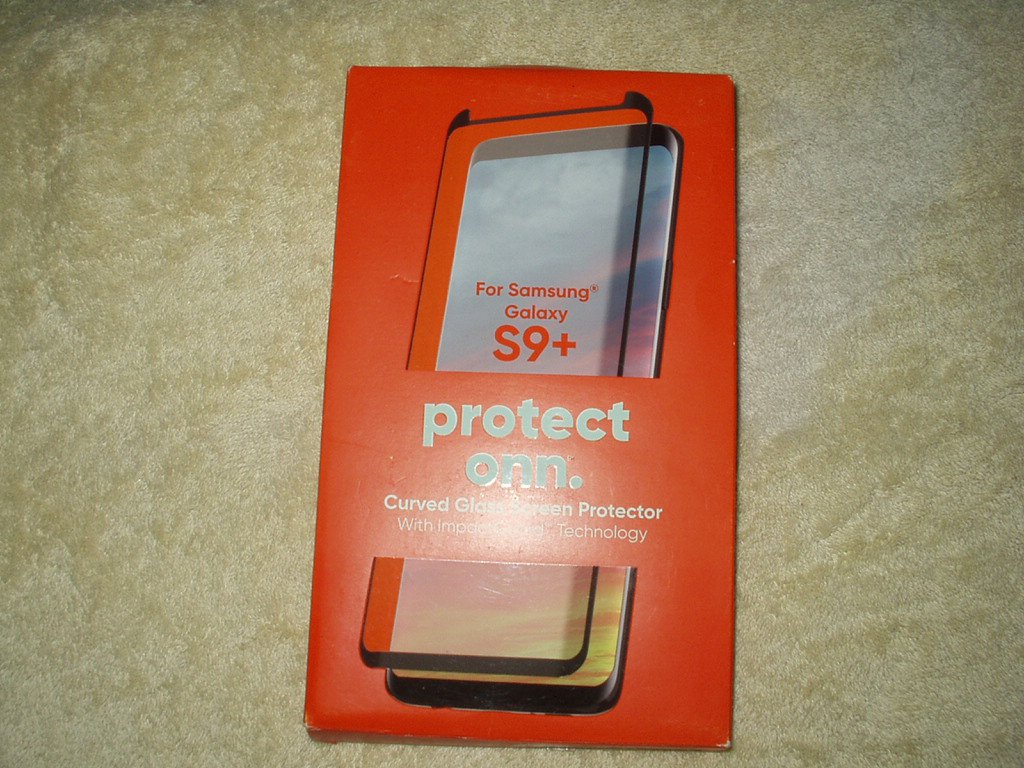 samsung galaxy s9+ protect onn. curved glass screen protector