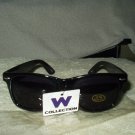 w collection uv 400 black plastic sunglasses darker lenses unisex very good quality