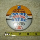 washington vs los angeles raiders 1984 super bowl 18 XVIII 3.4" pin button