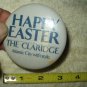 the claridge hotel happy easter pin button 2.9" round atlantic city with style from the 80's