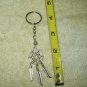 native american dream catcher indian feathers keychain keyring silver colored