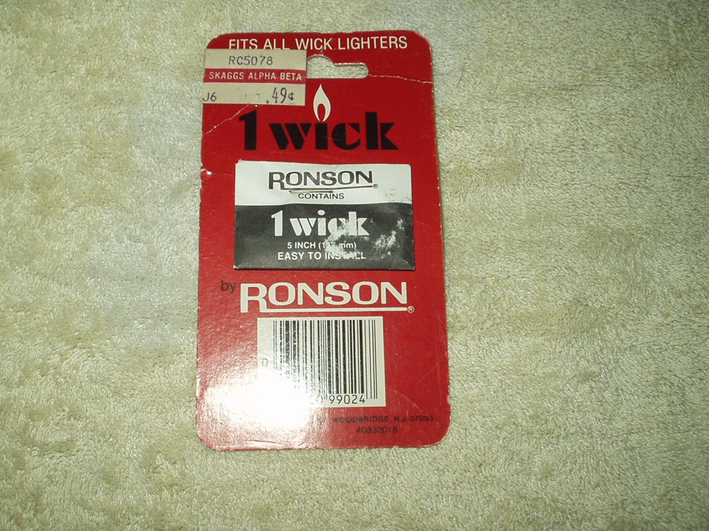 vtg ronson lighter wick 5"long