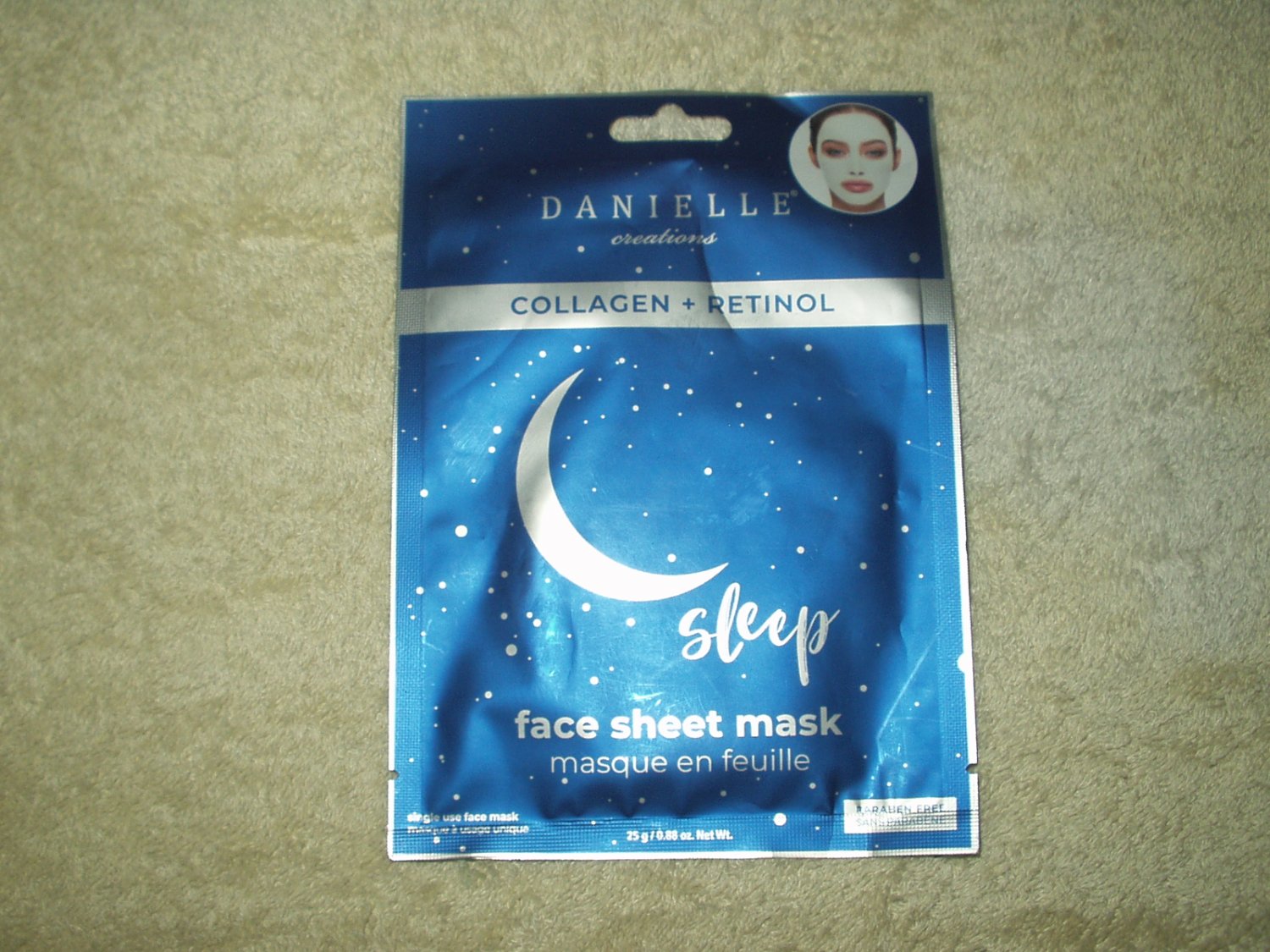 danielle creations collagen + retinol face sheet mask paraben free 1 each