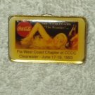 rare coca cola pin button presents the beauties clearwater florida west coast chapter 1993
