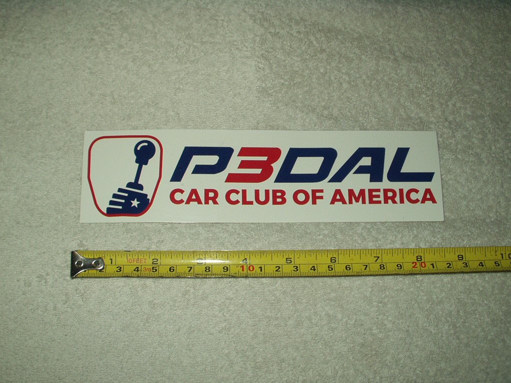 p3dal car club of america color sticker / decal defect set of 2