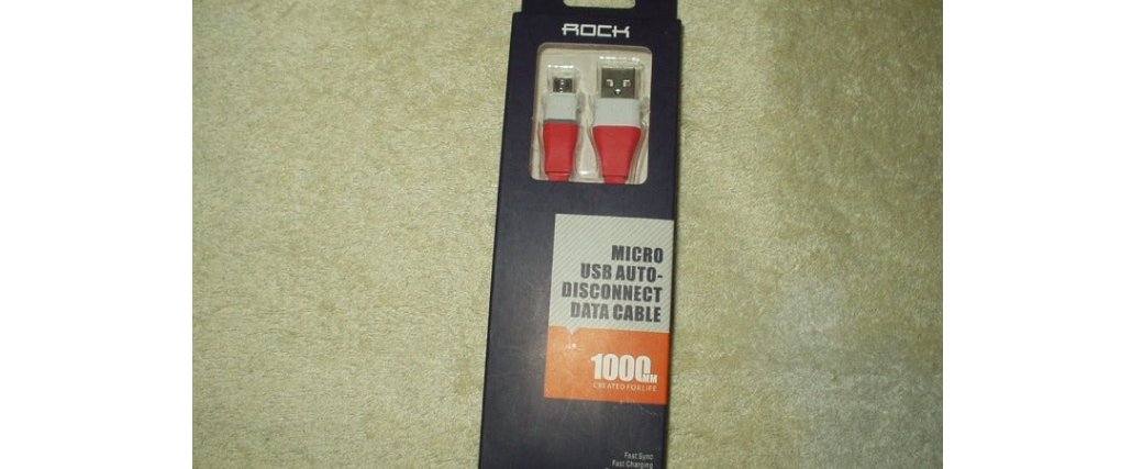 rock micro usb auto disconnect data / charging cable 39.3" red orange