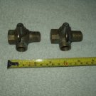 brass diverter valve 3-way 1 female 2 male  3/4" all around set of 2 used