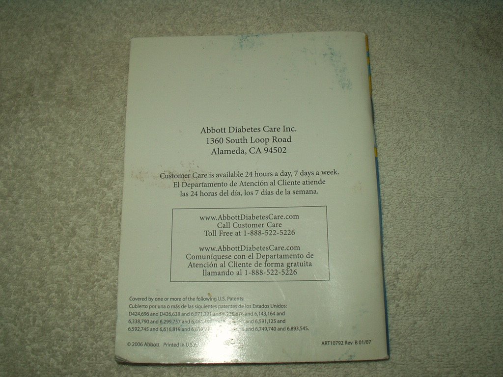 Abbott freestyle lite glucose meter monitor manual only in english