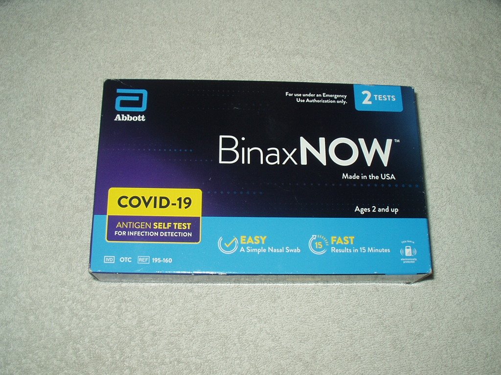 ABBOTT BINAX NOW COVID-19 ANTIGEN SELF TEST 2 TEST IN THE SEALED BOX 10-03-23