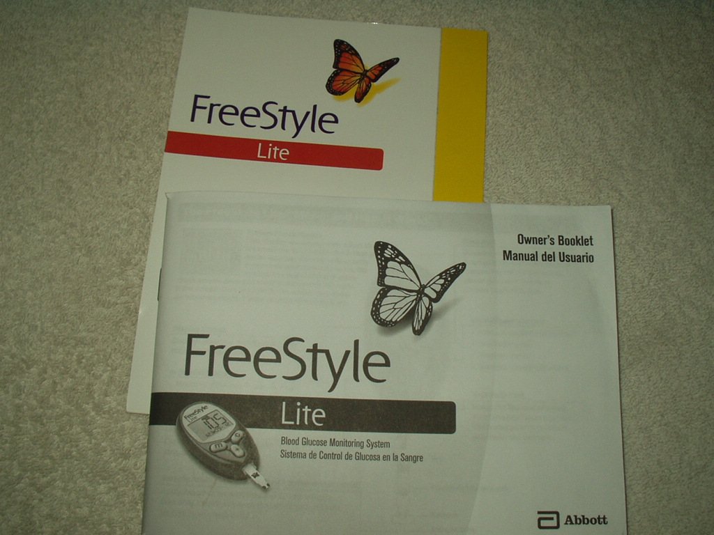 Abbott freestyle lite glucose meter monitor manual only in english