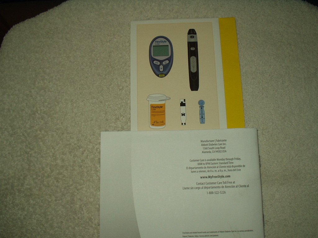 Abbott freestyle lite glucose meter monitor manual only in english
