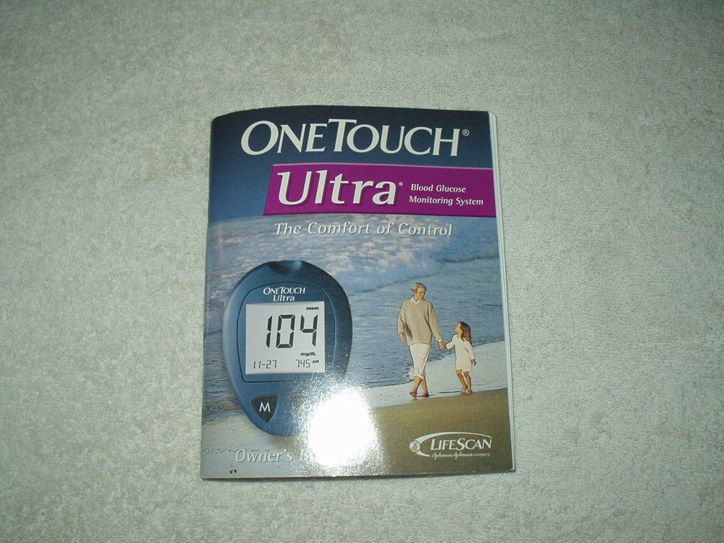 onetouch one touch ultra glucose meter / monitor "manual" only in english