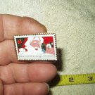 vtg 1983 pin-button santa claus season greetings xmas 20 cent postage stamp design