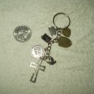 christianity keychain keyring with 8 attachments pendants all metal