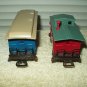 dickensville red caboose & blue passenger train car lot of 2 total
