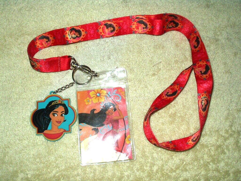 elena of avalor lanyard w/ badge holder & detachable keyring