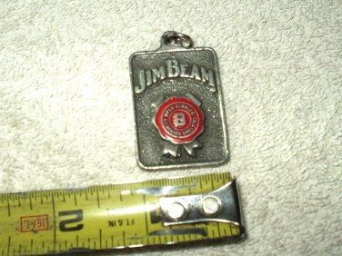 vtg jim beam bourbon no keyring embossed fine pewter keychain