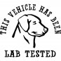 this vehicle has been lab tested labrador retriever dog vinyl decal sticker