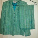 Le Suit Women’s Blue/Green Multicolored Skirt Set – Size 6