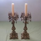 ANTIQUE PAIR FRENCH BRONZE CANDLESTICK HOLDER