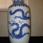 CHINESE BLUE & WHITE TWO DRAGONS AND PEARL PORCELAIN VASES