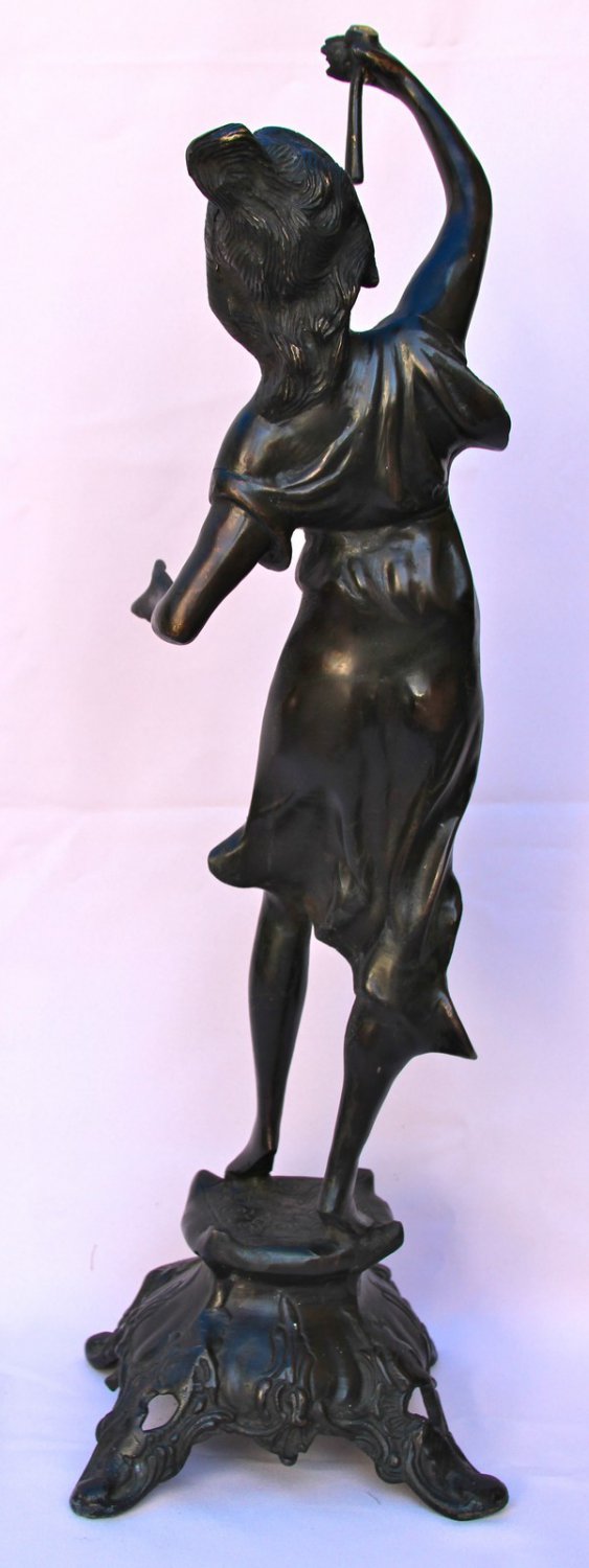 ANTIQUE BRONZE LADY STATUE
