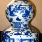CHINESE PORCELAIN "CHILDREN AT PLATE" B&W BIG GOURD VASE, MING MARK 19TH C