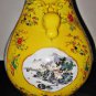 ANTIQUE CHINESE PORCELAIN FLOWER BIRD VASE WITH TWO DEAR HEADS,19TH CENTURY,