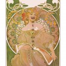 Alphonse Mucha Reverie Art Nouveau Print/Poster [4 sizes, matte+glossy avail]