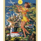 Southern California Vintage Airline Travel Poster [6 sizes, matte+glossy avail]