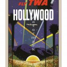 TWA Hollywood - Vintage Airline Travel Poster [6 sizes, matte+glossy avail]