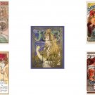Set of Five (5) Alphonse Mucha - Art Nouveau - 11x17 inch Posters Prints