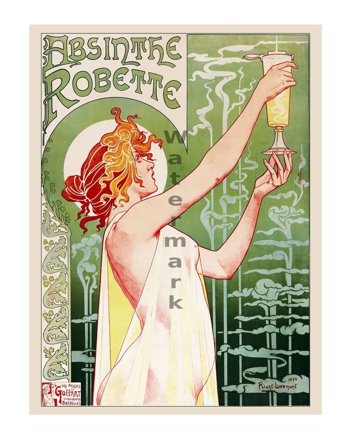 Absinthe Robette Vintage Art Nouveau Poster Print [6 sizes, matte