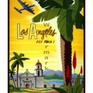 TWA Los Angeles Vintage Airline Travel Poster [6 sizes, matte+glossy avail]