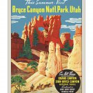 Bryce Canyon Grand Canyon - Vintage Travel Poster [4 sizes, matte+glossy avail]